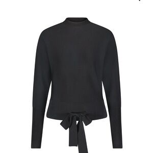 Elegant Black Women's Top with Tie Detail